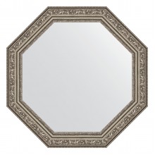 Зеркало настенное Octagon EVOFORM в багетной раме виньетка состаренное серебро, 50,4х50,4 см, BY 3691