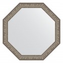 Зеркало настенное Octagon EVOFORM в багетной раме виньетка состаренное серебро, 60,4х60,4 см, BY 3692