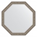Зеркало настенное Octagon EVOFORM в багетной раме виньетка состаренное серебро, 70,4х70,4 см, BY 3693