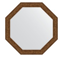 Зеркало настенное Octagon EVOFORM в багетной раме виньетка состаренная бронза, 60,4х60,4 см, BY 3695