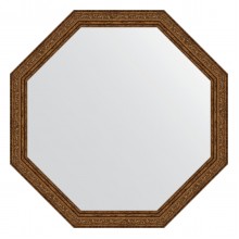 Зеркало настенное Octagon EVOFORM в багетной раме виньетка состаренная бронза, 70,4х70,4 см, BY 3696