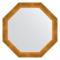Зеркало настенное Octagon EVOFORM в багетной раме травленое золото, 60,4х60,4 см, BY 3701
