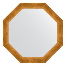Зеркало настенное Octagon EVOFORM в багетной раме травленое золото, 60,4х60,4 см, BY 3701