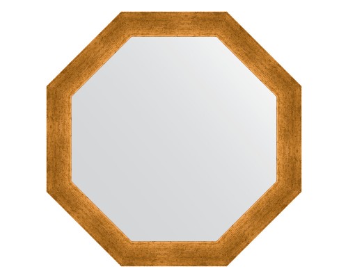Зеркало настенное Octagon EVOFORM в багетной раме травленое золото, 60,4х60,4 см, BY 3701
