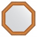Зеркало настенное Octagon EVOFORM в багетной раме золотые бусы на бронзе, 51,6х51,6 см, BY 3706