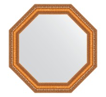 Зеркало настенное Octagon EVOFORM в багетной раме золотые бусы на бронзе, 51,6х51,6 см, BY 3706