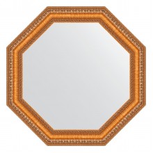 Зеркало настенное Octagon EVOFORM в багетной раме золотые бусы на бронзе, 51,6х51,6 см, BY 3706