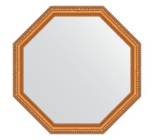 Зеркало настенное Octagon EVOFORM в багетной раме золотые бусы на бронзе, 71,6х71,6 см, BY 3708