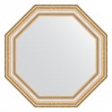 Зеркало настенное Octagon EVOFORM в багетной раме золотые бусы на серебре, 51,6х51,6 см, BY 3709
