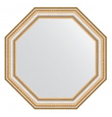 Зеркало настенное Octagon EVOFORM в багетной раме золотые бусы на серебре, 51,6х51,6 см, BY 3709