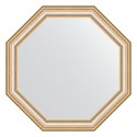 Зеркало настенное Octagon EVOFORM в багетной раме золотые бусы на серебре, 61,6х61,6 см, BY 3710