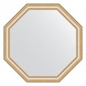 Зеркало настенное Octagon EVOFORM в багетной раме золотые бусы на серебре, 71,6х71,6 см, BY 3711
