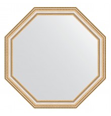 Зеркало настенное Octagon EVOFORM в багетной раме золотые бусы на серебре, 71,6х71,6 см, BY 3711