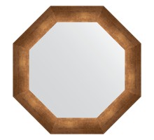 Зеркало настенное Octagon EVOFORM в багетной раме состаренная бронза, 52,6х52,6 см, BY 3730