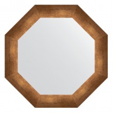 Зеркало настенное Octagon EVOFORM в багетной раме состаренная бронза, 52,6х52,6 см, BY 3730