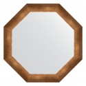 Зеркало настенное Octagon EVOFORM в багетной раме состаренная бронза, 62,6х62,6 см, BY 3731