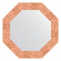 Зеркало настенное Octagon EVOFORM в багетной раме соты медь, 53х53 см, BY 3742