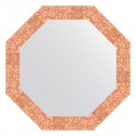 Зеркало настенное Octagon EVOFORM в багетной раме соты медь, 63х63 см, BY 3743