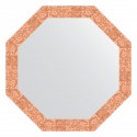Зеркало настенное Octagon EVOFORM в багетной раме соты медь, 73х73 см, BY 3744