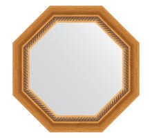 Зеркало настенное Octagon EVOFORM в багетной раме состаренное золото с плетением, 53,2х53,2 см, BY 3751