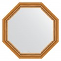 Зеркало настенное Octagon EVOFORM в багетной раме состаренное золото с плетением, 73,2х73,2 см, BY 3753