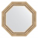 Зеркало настенное Octagon EVOFORM в багетной раме состаренное серебро с плетением, 53,2х53,2 см, BY 3754