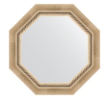 Зеркало настенное Octagon EVOFORM в багетной раме состаренное серебро с плетением, 53,2х53,2 см, BY 3754