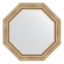 Зеркало настенное Octagon EVOFORM в багетной раме состаренное серебро с плетением, 53,2х53,2 см, BY 3754