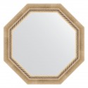 Зеркало настенное Octagon EVOFORM в багетной раме состаренное серебро с плетением, 63,2х63,2 см, BY 3755