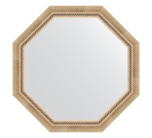 Зеркало настенное Octagon EVOFORM в багетной раме состаренное серебро с плетением, 73,2х73,2 см, BY 3756