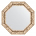 Зеркало настенное Octagon EVOFORM в багетной раме прованс с плетением, 53,2х53,2 см, BY 3757