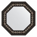 Зеркало настенное Octagon EVOFORM в багетной раме чёрный ардеко, 55х55 см, BY 3766