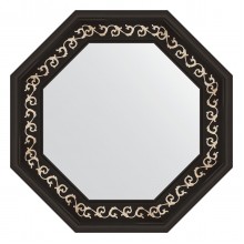 Зеркало настенное Octagon EVOFORM в багетной раме чёрный ардеко, 55х55 см, BY 3766