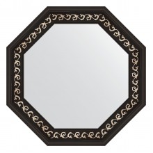 Зеркало настенное Octagon EVOFORM в багетной раме чёрный ардеко, 65х65 см, BY 3767