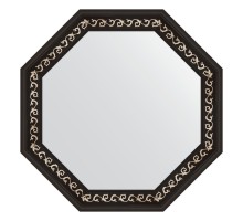 Зеркало настенное Octagon EVOFORM в багетной раме чёрный ардеко, 75х75 см, BY 3768