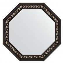 Зеркало настенное Octagon EVOFORM в багетной раме чёрный ардеко, 75х75 см, BY 3768