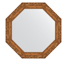 Зеркало настенное Octagon EVOFORM в багетной раме виньетка бронзовая, 75,4х75,4 см, BY 3774
