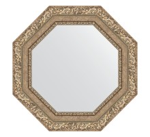 Зеркало настенное Octagon EVOFORM в багетной раме виньетка античное серебро, 55,4х55,4 см, BY 3775