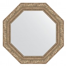 Зеркало настенное Octagon EVOFORM в багетной раме виньетка античное серебро, 65,4х65,4 см, BY 3776