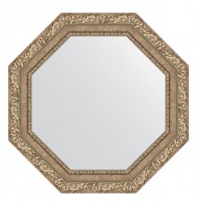 Зеркало настенное Octagon EVOFORM в багетной раме виньетка античное серебро, 65,4х65,4 см, BY 3776