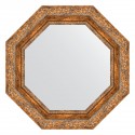 Зеркало настенное Octagon EVOFORM в багетной раме виньетка античная бронза, 55,4х55,4 см, BY 3778