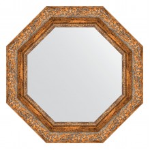 Зеркало настенное Octagon EVOFORM в багетной раме виньетка античная бронза, 55,4х55,4 см, BY 3778