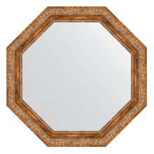 Зеркало настенное Octagon EVOFORM в багетной раме виньетка античная бронза, 75,4х75,4 см, BY 3780