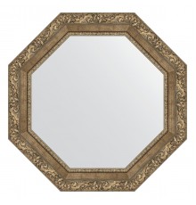 Зеркало настенное Octagon EVOFORM в багетной раме виньетка античная латунь, 65,4х65,4 см, BY 3782
