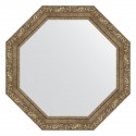 Зеркало настенное Octagon EVOFORM в багетной раме виньетка античная латунь, 75,4х75,4 см, BY 3783