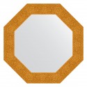 Зеркало настенное Octagon EVOFORM в багетной раме чеканка золотая, 66,6х66,6 см, BY 3800