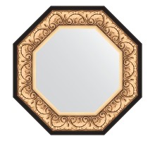 Зеркало настенное Octagon EVOFORM в багетной раме барокко золото, 60,4х60,4 см, BY 3844