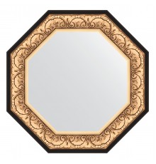 Зеркало настенное Octagon EVOFORM в багетной раме барокко золото, 70,4х70,4 см, BY 3845