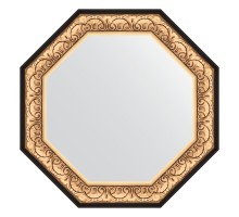 Зеркало настенное Octagon EVOFORM в багетной раме барокко золото, 80,4х80,4 см, BY 3846