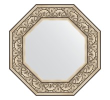 Зеркало настенное Octagon EVOFORM в багетной раме барокко серебро, 60,4х60,4 см, BY 3847